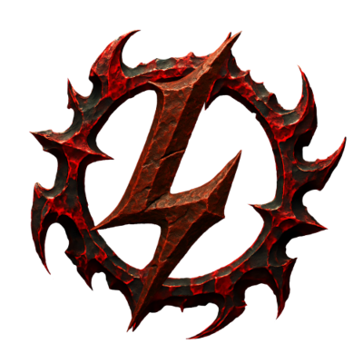 L letter with a tribal ring behind on transparent background